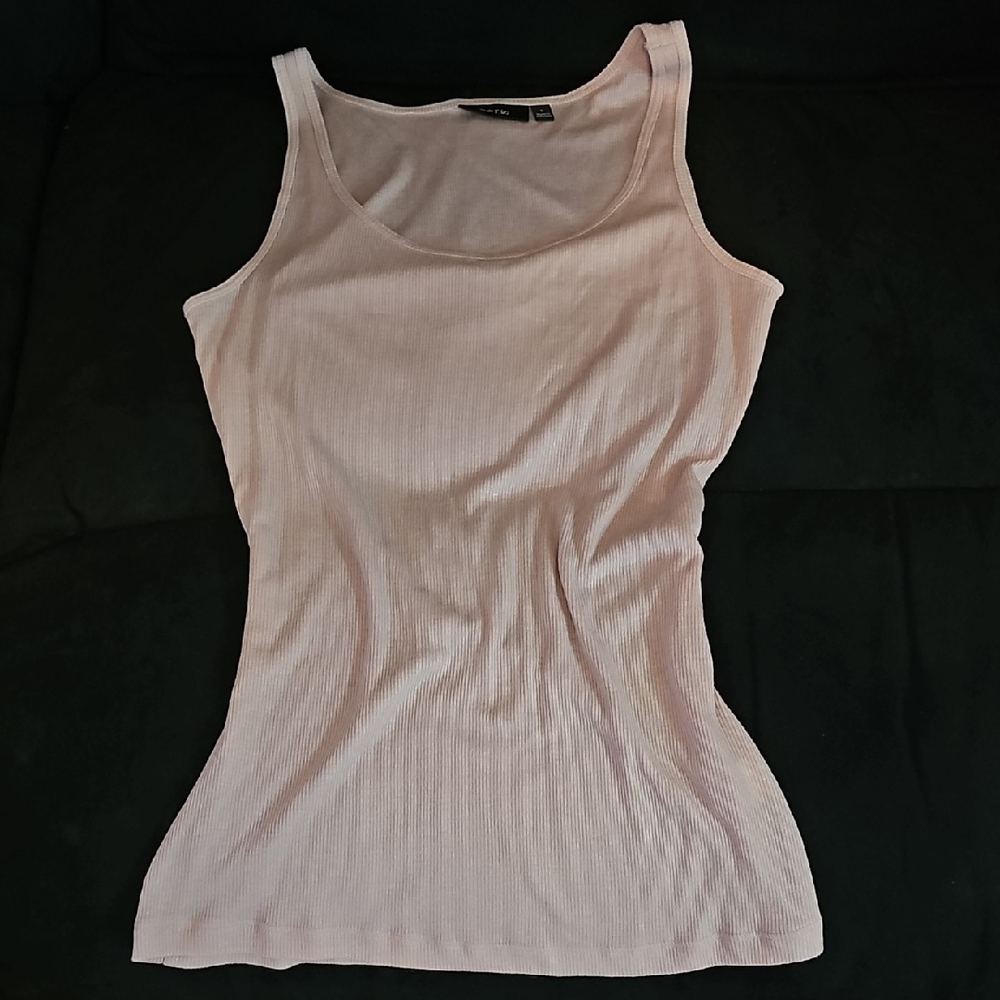 Apt. 9 Light Ballet Pink/Peach Ribed Scoop Tank, Soft fit, light sparkle